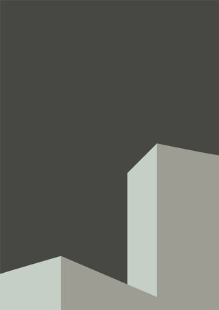 geometric architecture background with minimal design on tone color background. Geometric elements with abstract modern wall decoration. vector illustrationのイラスト素材