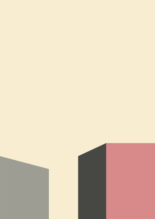 geometric architecture background with minimal design on tone color background. Geometric elements with abstract modern wall decoration. vector illustrationのイラスト素材
