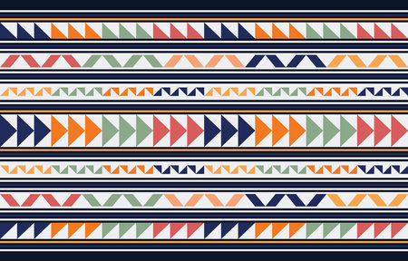 Abstract Seamless Ethnic Akha Embroidered fabric Pattern design for textile, clothes, background pattern, texture and furniture ornament print for carpet, wallpaper,のイラスト素材