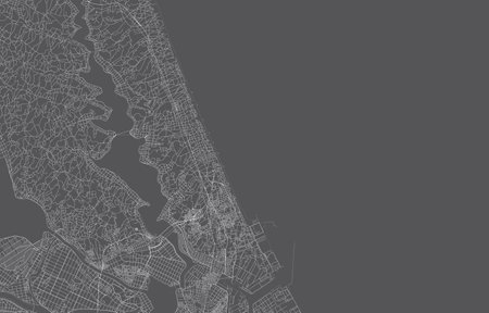japan city map. vector illustration with black background, white outline, scene with japan city, town, road, street, map urban, location, landmark, transportation. design for printのイラスト素材