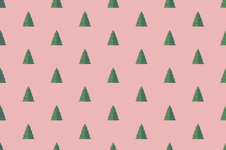 green christmas tree on red paper art abstract background with sky and line design for Merry christmas, poster card, banners, gift card, christmas concept. Vector illustration. papのイラスト素材