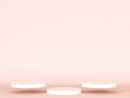 Valentines Day podium abstract. scene with Valentines object and pink background,  red, pink heart product display, luxury 3d render. stand for Valentines gift, showcase, cosmetic, podium product.の写真素材