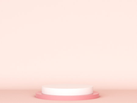 Valentines Day podium abstract. scene with Valentines object and pink background,  red, pink heart product display, luxury 3d render. stand for Valentines gift, showcase, cosmetic, podium product.の写真素材