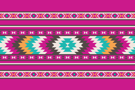 Geometric ethnic pattern seamless. Style ethnic American Aztec seamless colorful textile.のイラスト素材