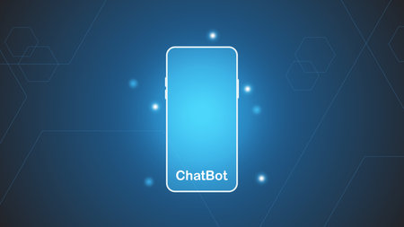chatbot Ai artificial intelligence technology hitech concept. chatbot application smart bot, open Ai, line, technology Abstract, vector. design for chatting, web banner, backgroundのイラスト素材