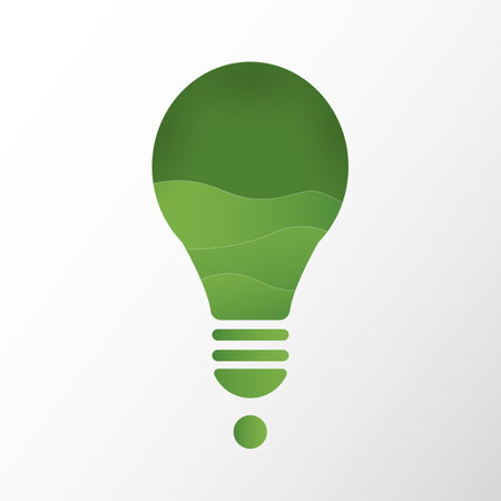 world environment day light bulb concept. environment sustainable with light bulb shape and landscape, garden in form save the planet and energy, vector. environmental for eco frieのイラスト素材