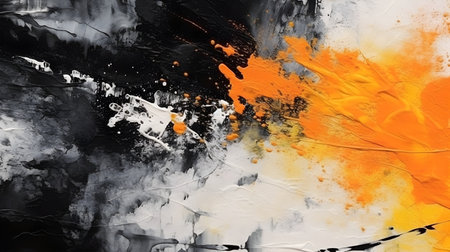 abstract paint splash background generative AI. black texture acrylic color white art design splatter ink.の写真素材