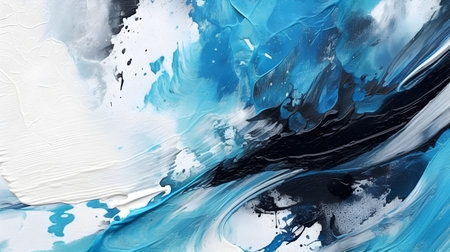 abstract paint splash background generative AI. black texture acrylic color white art design splatter ink.の写真素材