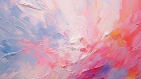 Abstract oil painting on canvas. Close-up fragment of artwork generative AI.の写真素材