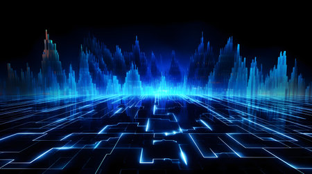 abstract technology digital background. Futuristic concept. generative Ai.の写真素材
