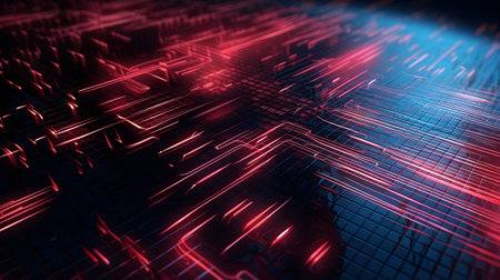 abstract technology digital background. Computer generated illustration generative Ai.の写真素材