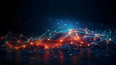technology futuristic Network connection concept with connecting glowing dots and lines circuit...