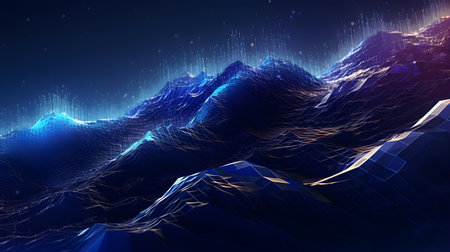 technology futuristic Network connection concept with connecting glowing dots and lines circuit background generative Ai. tech future modern connect communication business design web line.の写真素材