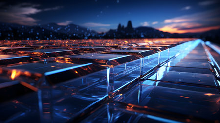 technology futuristic Network connection concept with connecting glowing dots and lines circuit background generative Ai. tech future modern connect communication business design web line.の写真素材