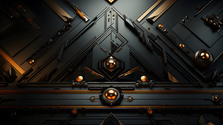 black luxury abstract background with lines and waves golden elegant texture backdrop generative Ai....