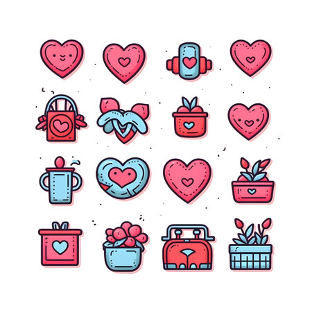 valentine day heart element love happy celebration pink template generative Ai. valentine heart romantic design holiday background illustration greeting romance banner card. valentines elementの写真素材