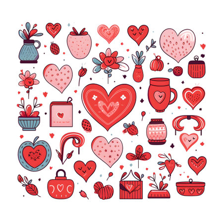 valentine day heart element love happy celebration pink template generative Ai. valentine heart romantic design holiday background illustration greeting romance banner card. valentines elementの写真素材