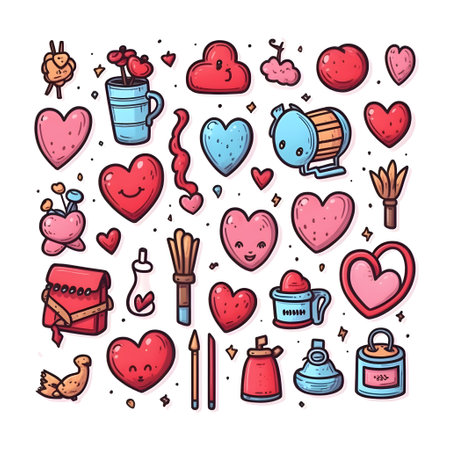 valentine day heart element love happy celebration pink template generative Ai. valentine heart romantic design holiday background illustration greeting romance banner card. valentines elementの写真素材
