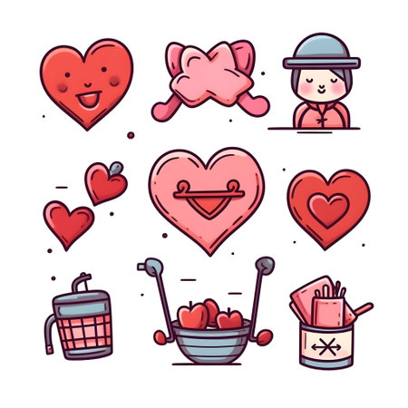 valentine day heart element love happy celebration pink template generative Ai. valentine heart romantic design holiday background illustration greeting romance banner card. valentines elementの写真素材