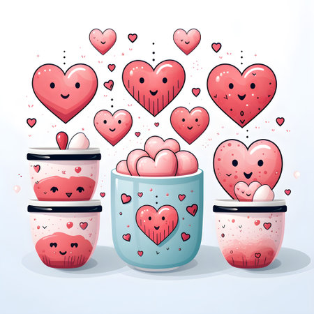 valentine day heart element love happy celebration pink template generative Ai. valentine heart romantic design holiday background illustration greeting romance banner card. valentines elementの写真素材