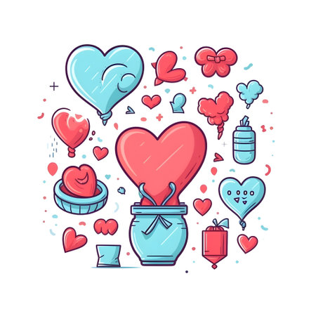 valentine day heart element love happy celebration pink template generative Ai. valentine heart romantic design holiday background illustration greeting romance banner card. valentines elementの写真素材