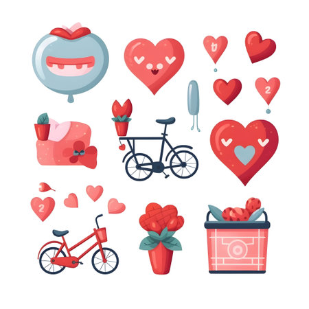 valentine day heart element love happy celebration pink template generative Ai. valentine heart romantic design holiday background illustration greeting romance banner card. valentines elementの写真素材