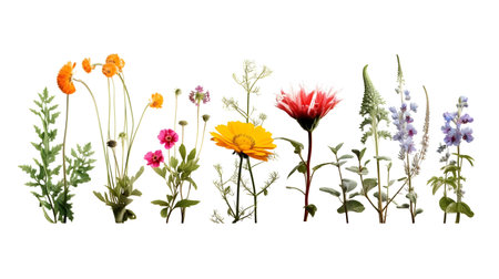 flower isolated floral nature plant spring leaf background summer generative Ai. flower plant illustration design garden art branch beautiful botanical decorative decoration flower nature.の写真素材