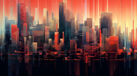 Abstract city background with skyscrapers. Vector illustration. Eps 10の写真素材