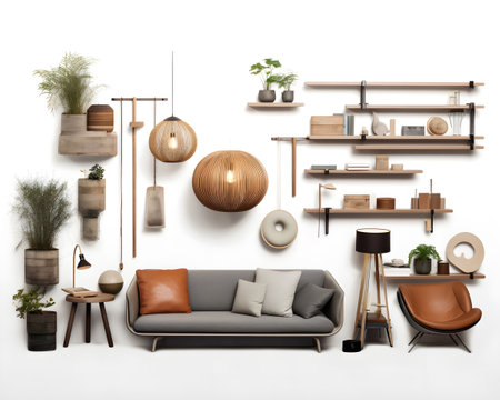 interior design concept home modern architecture furniture object idea generative Ai. interior room house decoration apartment background style illustration project creative. interior architect.の写真素材