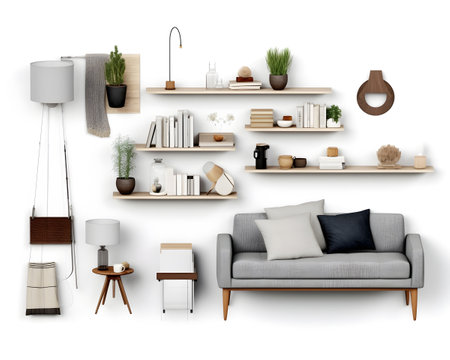 interior design concept home modern architecture furniture object idea generative Ai. interior room house decoration apartment background style illustration project creative. interior architect.の写真素材