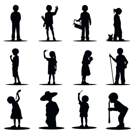 people silhouette isolated human person male female business black generative Ai. silhouette people group team illustration community crowd background young white businessman silhouette activity.の写真素材