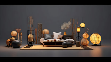 interior design concept home modern architecture furniture object idea generative Ai. interior room...