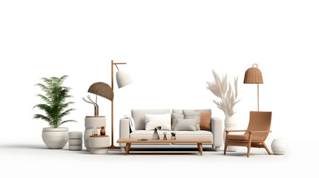 interior design concept home modern architecture furniture object idea generative Ai. interior room house decoration apartment background style illustration project creative. interior architect.の写真素材