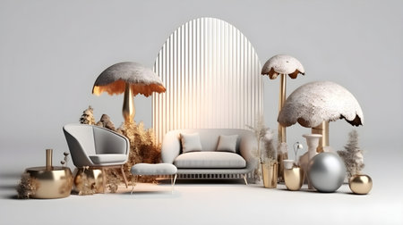 interior design concept home modern architecture furniture object idea generative Ai. interior room house decoration apartment background style illustration project creative. interior architect.の写真素材