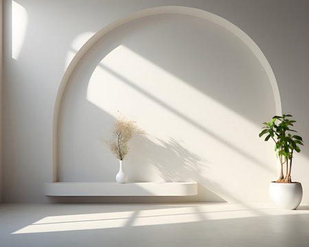 white wall empty room interior floor background modern light design. interior space home space clean window indoor blank apartment house bright. interior abstract contemporary concept architecture.の写真素材