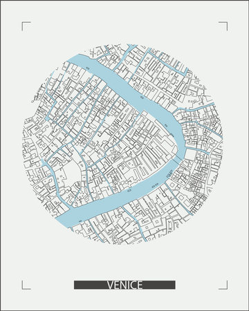 venice italy urban city street map town road travel background.のイラスト素材