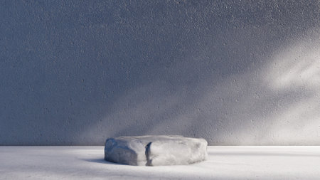 stone display podium product empty stage presentation platform minimal background. cosmetic beauty design pedestal modern stand rock backdrop space mockup. scene abstract blank floor show studio.の写真素材