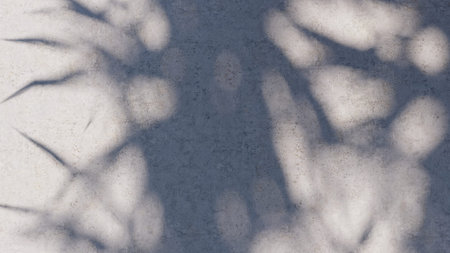 shadow overlay wall texture sunlight leaf shade abstract 3d render. shadows light nature plant...