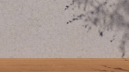 shadow overlay wall texture sunlight leaf shade abstract 3d render. shadows light nature plant leaves branch tree foliage design backdrop. wallpaper mockup background white effect minimal natural.の写真素材