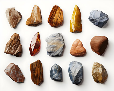 stone rock object isolated background nature texture shape rough design. stone set boulder gray...