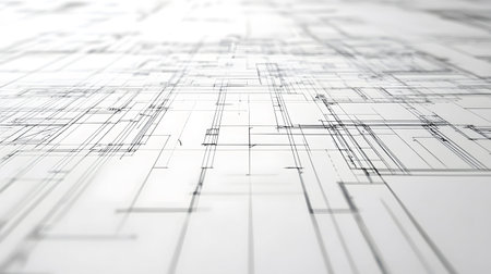 Technical construction blueprint in black and white lines. plan for building architecture and engineering design.の写真素材