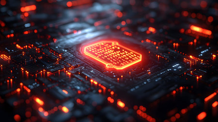 Visualization of digital cybersecurity featuring glowing lock and shield icons with a binary code...