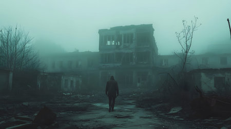 A lone survivor moves through a foggy, ruined city after an apocalyptic event. Great for...