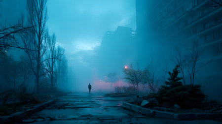 A lone survivor moves through a foggy, ruined city after an apocalyptic event. Great for...