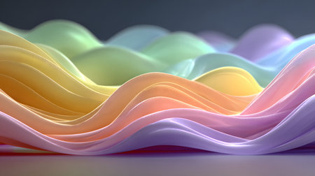 Smooth flowing gradient background with pastel tones and soft curves. Perfect for web design, posters, and presentation visuals.の写真素材