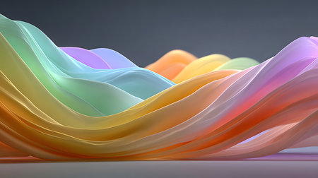 Smooth flowing gradient background with pastel tones and soft curves. Perfect for web design, posters, and presentation visuals.の写真素材