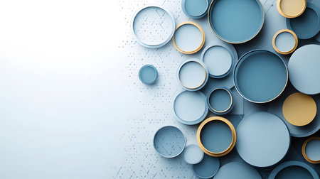 Bold geometric shapes in a modern abstract pattern, featuring circles, squares, and triangles. Ideal...