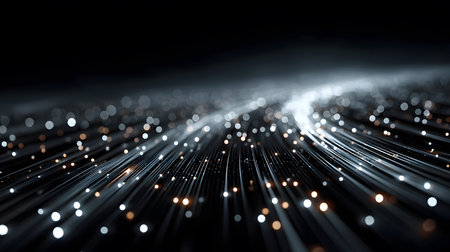 Glowing blue tech grid on a dark background, giving a high-tech digital interface feel. Great for IT, data, and tech-focused designs.の写真素材