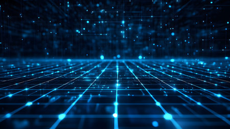 Glowing blue tech grid on a dark background, giving a high-tech digital interface feel. Great for...