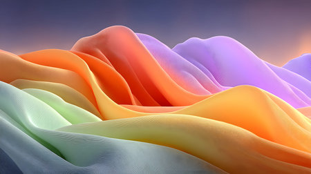 Smooth flowing gradient background with pastel tones and soft curves. Perfect for web design, posters, and presentation visuals.の写真素材